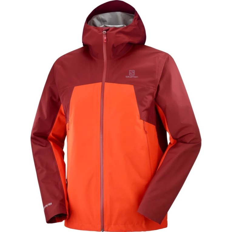 Red Salomon Outline GTX 2.5 Layers Waterproof Men's Shell Jackets | IE YL9601